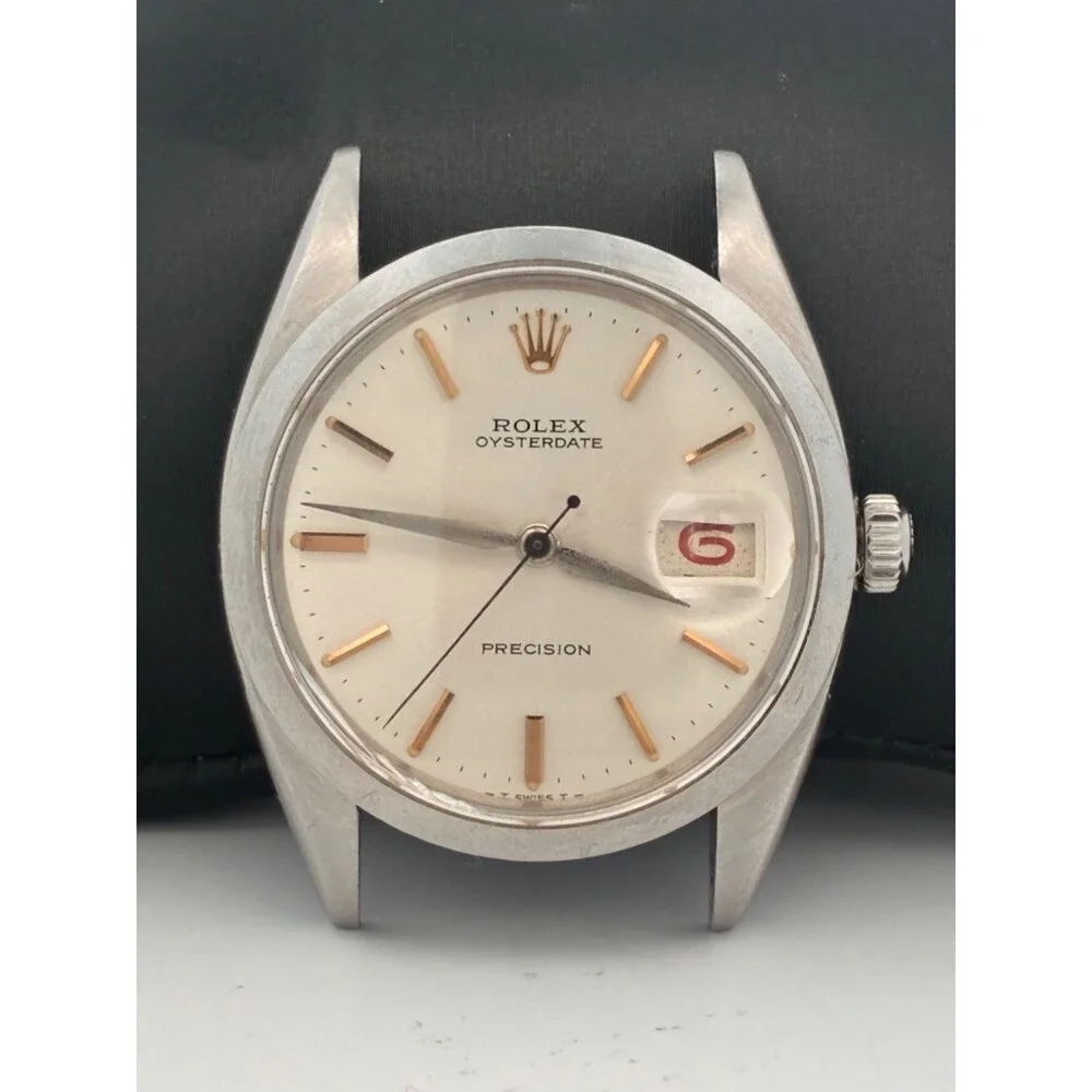 Vintage Rolex Oyster Date Precision 6694 Stainless Steel Date Watch Head